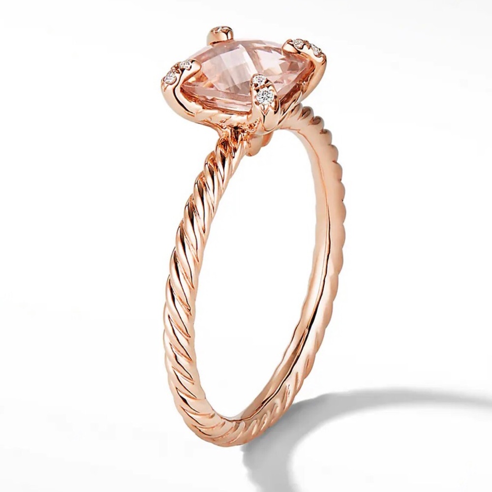 David Yurman Chatelaine Ring Morganite Diamonds